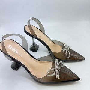 Chic Transparent Heels with Bow by FENNU